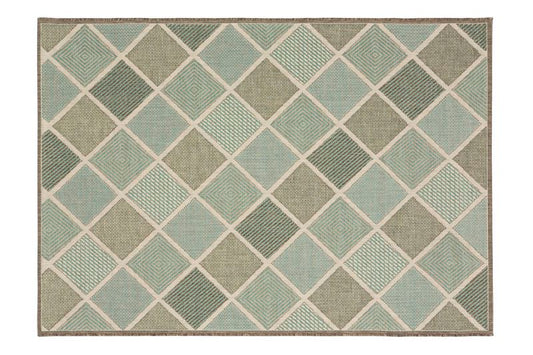 Dies ist der Meridian Teppich in der Farbe Türkis von Brom-Living.