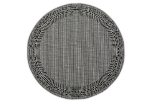 Dies ist der Harper Rund Teppich in der Farbe Grau von Brom-Living