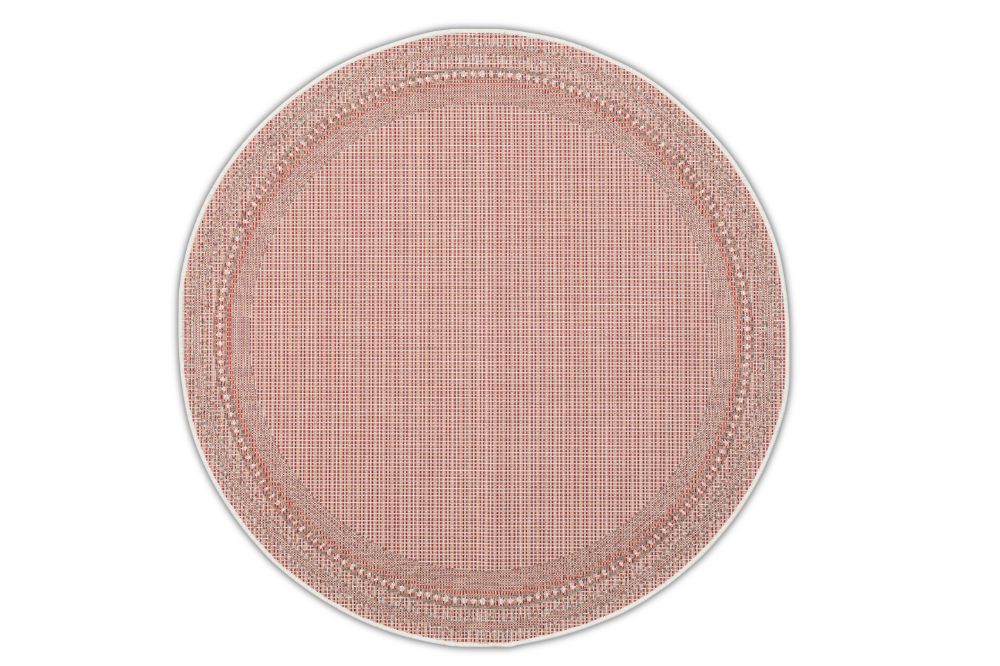 Dies ist der Harper Rund Teppich in der Farbe Rot von Brom-Living