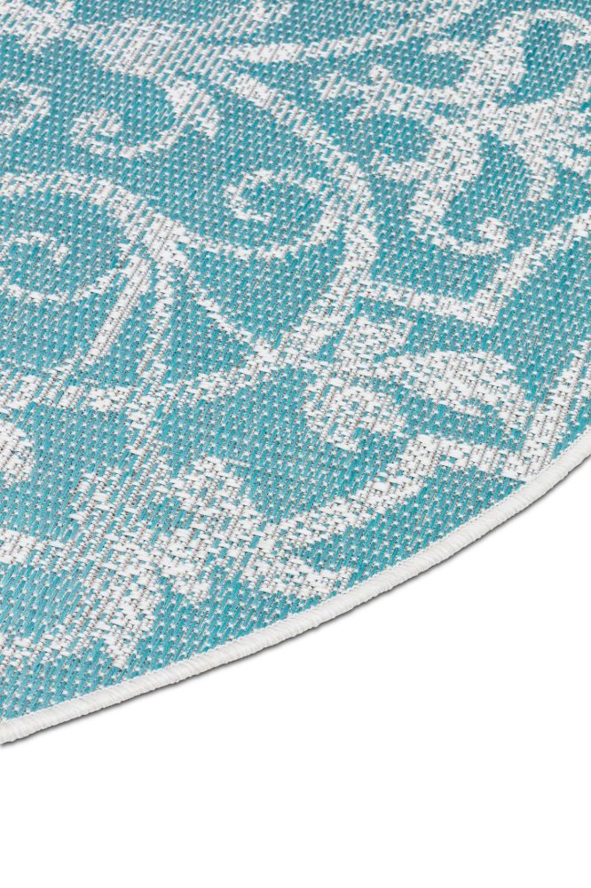 Dies ist der Summer Quay Rund Teppich in Türkis von Brom-Living
