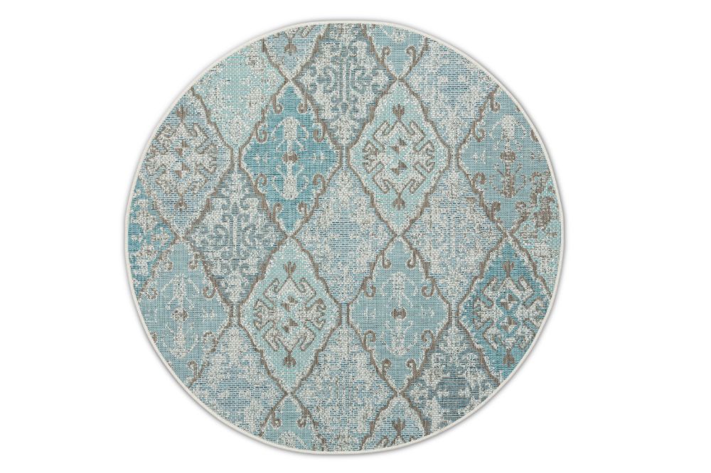Dies ist der Brighton Teppich Rund in der Farbe Türkis. Alle Teppiche von Brom-Living sind äusserst robust und auch wasserdicht.