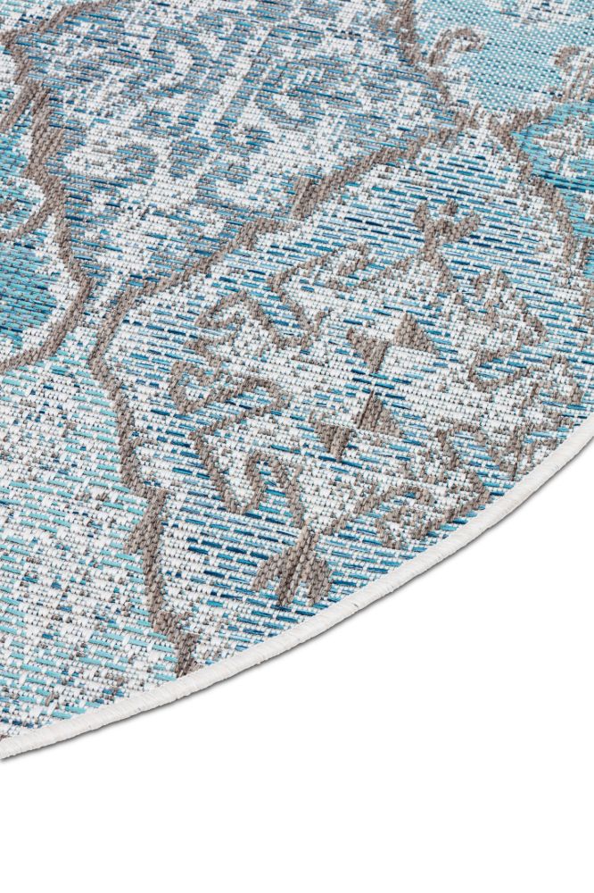 Dies ist der Brighton Teppich Rund in der Farbe Türkis. Alle Teppiche von Brom-Living sind äusserst robust und auch wasserdicht.