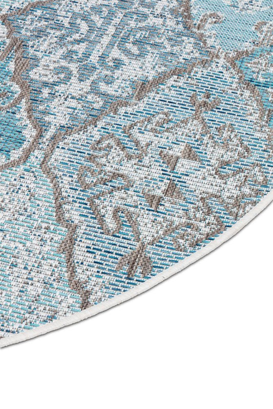 Dies ist der Brighton Teppich Rund in der Farbe Türkis. Alle Teppiche von Brom-Living sind äusserst robust und auch wasserdicht.