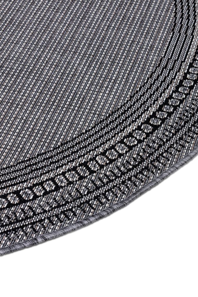 Dies ist der Harper Rund Teppich in der Farbe Grau von Brom-Living