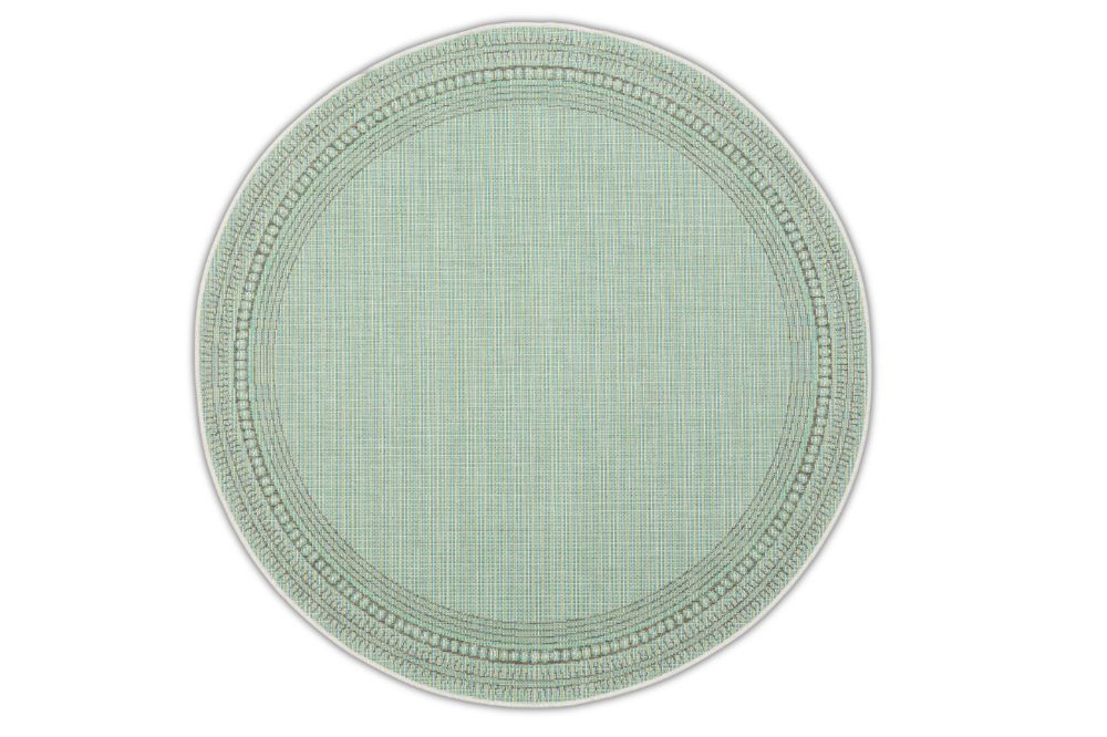 Dies ist der Harper Rund Teppich in der Farbe Limette von Brom-Living