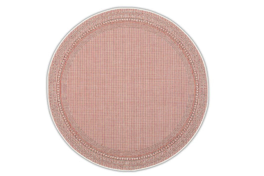 Dies ist der Harper Rund Teppich in der Farbe Rot von Brom-Living