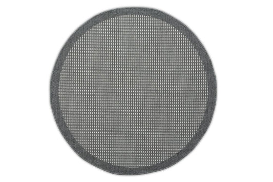 Dies ist der Hudson Rund Teppich in der Farbe Grau von Brom-Living