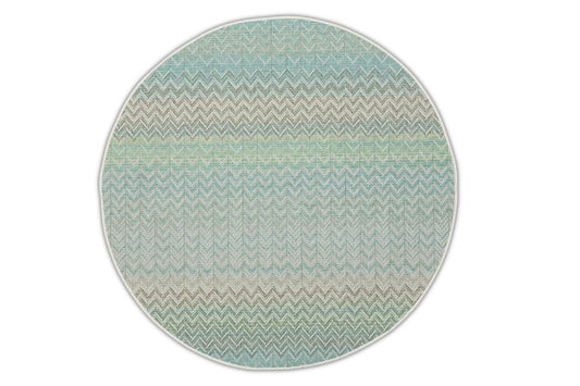 Dies ist der Ziggy Teppich Rund von Brom-Living in Limette/Beige