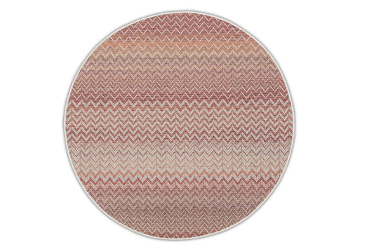 Dies ist der Ziggy Teppich Rund von Brom-Living in Rot/Beige