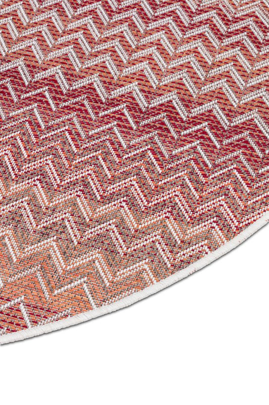 Dies ist der Ziggy Teppich Rund von Brom-Living in Rot/Beige